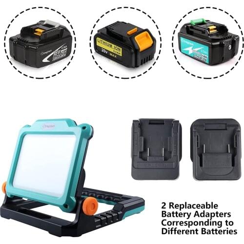 Cordless LED Work Light 20W 3 Modes Rechargeable Portable Foldable LED Light for Camping Emergency for Makita 18V 20V Battery