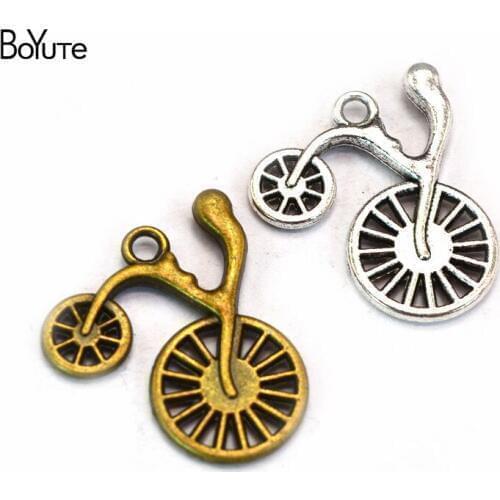 BoYuTe (50 Pieces/Lot) Vintage Style Metal Alloy 25*23MM Bicycle Pendant Charms Diy Jewelry Findings