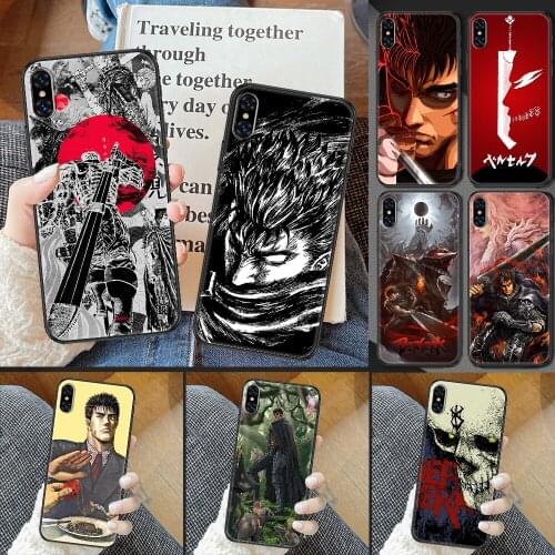 Anime Berserk Guts Phone Case Cover Hull For iphone 5 5s se 2 6 6s 7 8 12 mini plus X XS XR 11 PRO MAX black fashion bumper art