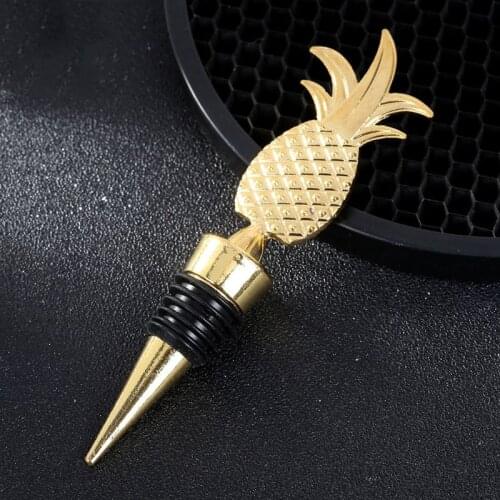 Elegant Pineapple Champagne Red Wine Bottle Stopper Vacuum Sealed Twist Valentines Wedding Favors Gift P15D