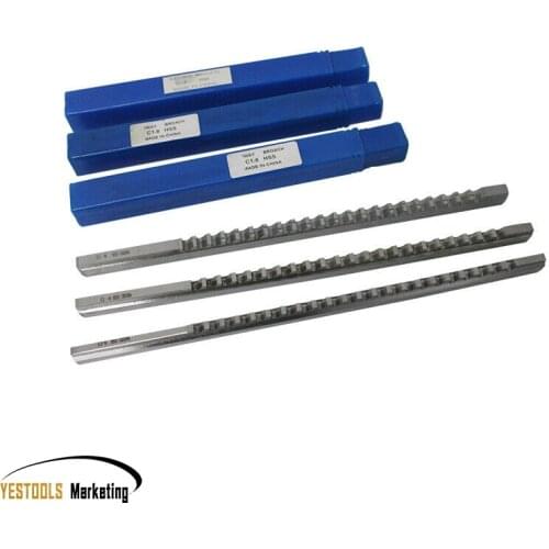 HSS 6mm C1 Push-Type Keyway Broach Metric Size HSS Keyway Cutting Tool for CNC Router Metalworking
