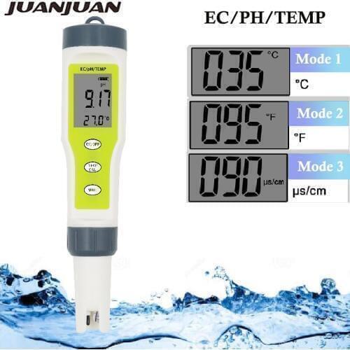 EZ9902 3 in 1 EC Meter Water Quality Tester PH EC TEMP Meters Replace Probe Purity Measure Tool Acidity Testers For Pool 20%off