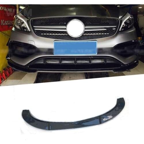 Body Kit Front Bumper Lip Spoiler for Benz A Class W176 A180 A200 A260 A45 AMG 2016-2019 AMG Car Styling Carbon Fiber / FRP