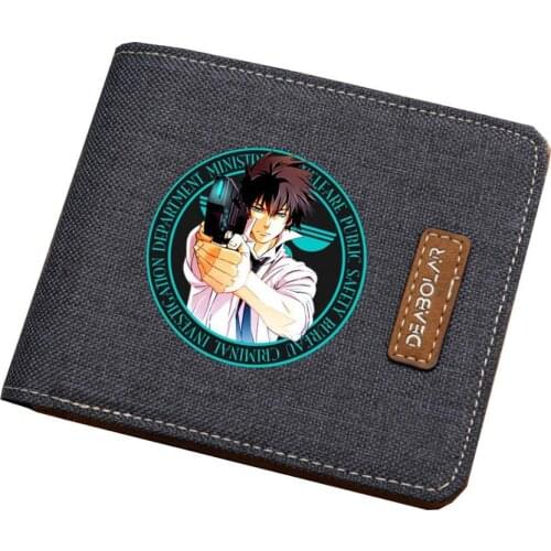 Anime Psycho-Pass wallet Men women short printing Bifold wallet teenagers coin Card purse canvas wallet