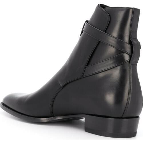 Mens Shoes Wyatt Jodhpur Boots Black Genuine Leather Perfect Quality New York Street Boots