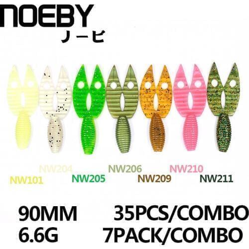 NOEBY 5 Pcs/pack Soft Lure 90mm/6.6g Fishing Soft Lure Silicone Bait Leurre De Peche Fishing Wobber Shallow Lures Isca Pesca