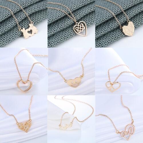 Cxwind Fashion Love Heart Pendants Necklaces for Women Golden Chain Necklace Jewelry Valentines Party Girl Gift collares