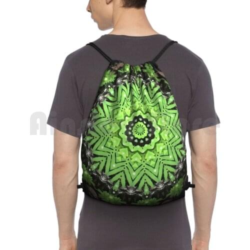 Nature-Ed * Backpack Drawstring Bag Riding Climbing Gym Bag Green