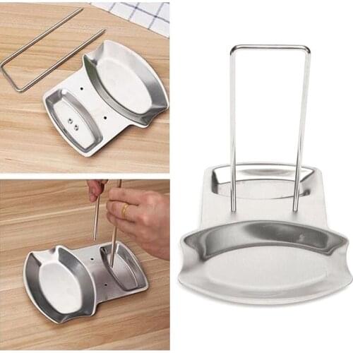 Spoon Stand Holder Stainless Steel Pan Pot Cover Lid Rack Stove Organizer Storage Kitchen Accessories