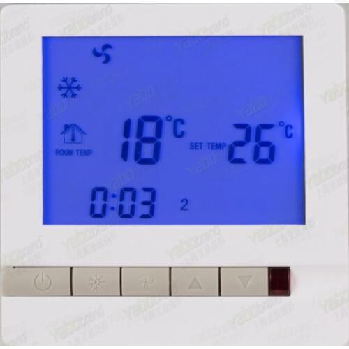 Free Shipping Central Air Conditioning Thermostat LCD Digital Display SML-210 for 2 pipe Fan Coil Unit with Back Light