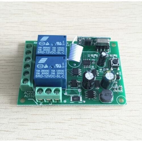 Universal 433 Mhz Wireless Remote Control Switch Relay 220V 2CH Receiver Module +RF 433Mhz Remote Controls GK99