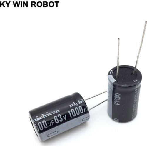 10pcs/lot Aluminum Electrolytic Capacitor 63V/1000 UF 63V/1000UF Electrolytic Capacitor Size 16*25 mm plug-in 63V 1000UF