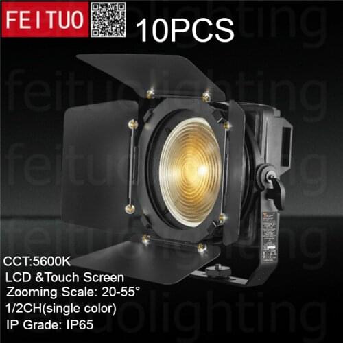 10lights 200W LED Fresnel Profile Spotlight COB Single Warm/Cold White RGBW Folding Theater Studio Light