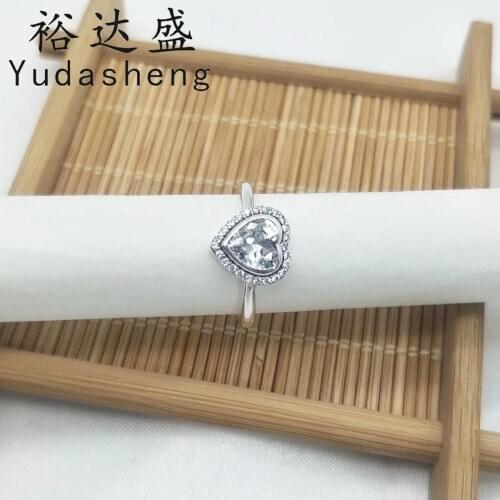 100% 925 Sterling Silver Love Heart Zirconia Ring