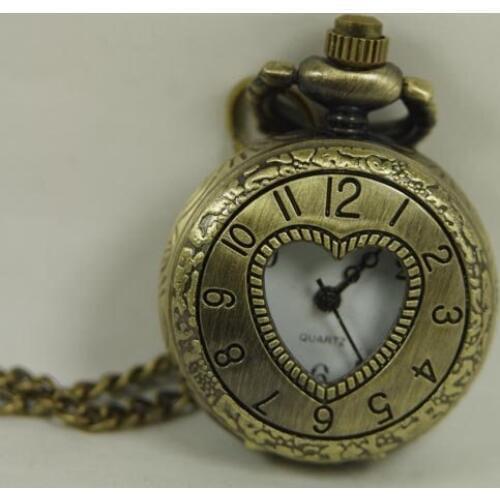 2012 shipping hot sale new men women lady arabba heart love mini bronze Pocket Watch Antique fashion wp076