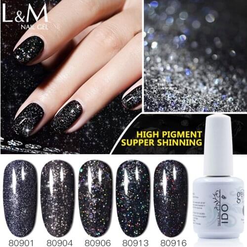 3 Pcs IDO Gel polish Bottle Bling Glitter Diamond UV Nail Gel Polish Gel Lacquer Personal Nail Art Gel Varnish