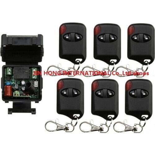 AC220V 1CH Wireless Remote Control Switch System teleswitch 1*Receiver + 6*cat eye Transmitters for Appliances Gate Garage Door