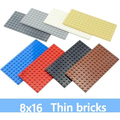 6pcs DIY Building Blocks Thin Figures Bricks 8x16 Educational Creative Assembles Particle Bricks 8 colors Compatible With 92438