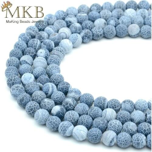 Perles Natural Black Frost Agates Stone Round Beads For Jewelry Making 4 6 8 10 12mm Beads Bracelet Accessories Wholesale