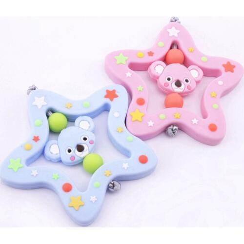 Bite Bites 1pc Silicone Teether Baby Pacifier Chain Pendant BPA Free Koala Silicone Beads Food Grade Christmas Gift Baby Teether