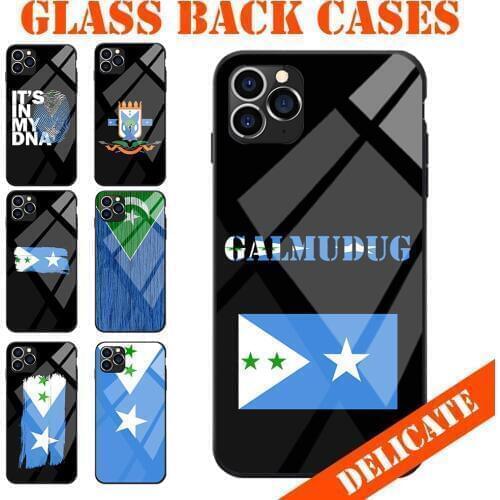 Tempered Glass Back TPU Phone Cases For iPhone 6 7 8 S XR X Plus 11 Pro Max Somali Somalia Galmudug State Region Flag