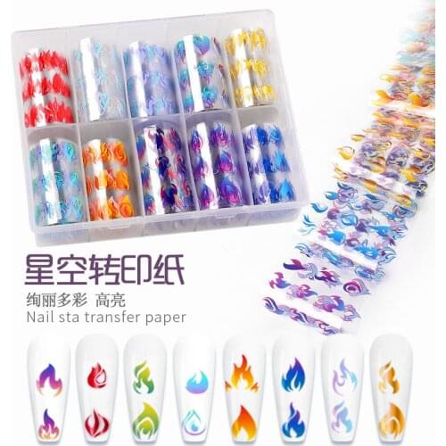 Dingdian Nail Art Transfer Sticker Manicure Tips Decoration Star transfer sticker Nail Foil Set Lavender Stickers for Nails