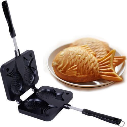 DIY Fish-Shaped Bakeware Pastry Waffle Pan Tool Taiyaki Japanese Waffle Pan Maker Waffle Iron Home Pastry Tool
