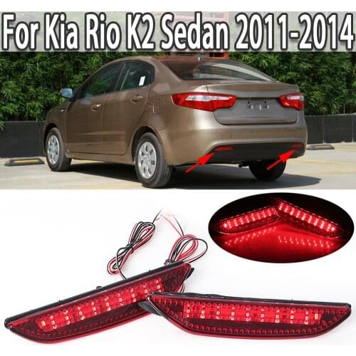 K-Car Rear Bumper Reflector LED Tail Light Fog Lamp For Kia Rio K2 Sedan 2011 2012 2013 2014