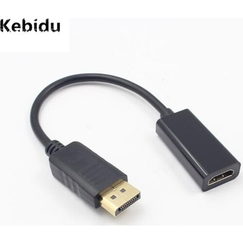 Kebidu Wholesale 10pcs/lot DP to HDMI-compatible Cable Converter For HP/DELL Male To Female Display Port to 1080P Adapter Newest