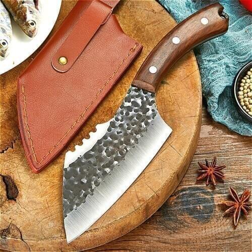 Chinese forged kitchen knife hand hammer grain fish knife kitchen knife outdoor meat cleaver mini side dish knife for ladies