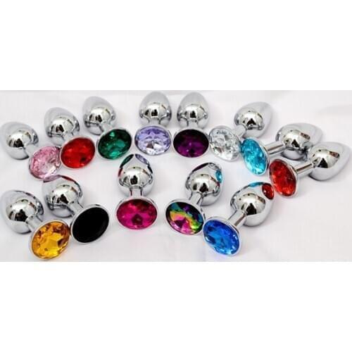 Metal Anal Butt Plug,Booty Beads Sex Toy Stainless Steel Crystal Jewelry Anal Plugs Sex Toys 70*28MM Free Shipping 50pcs/lot