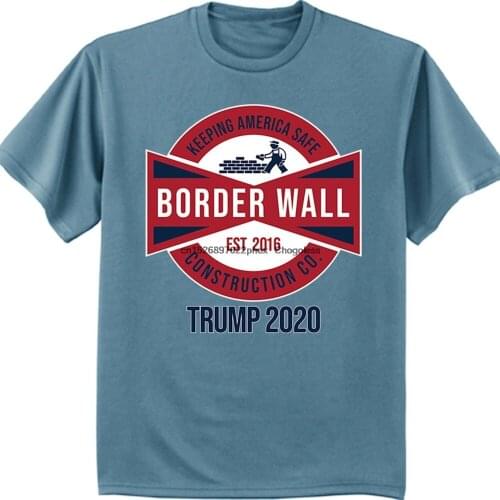 Trump Build the Border Wall MAGA T shirt Mens Graphic Tee