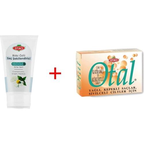 Herbal Hair Styling Medium Hard 150 Ml + Otal Pine Tar and Sulfur Soap 80 Set