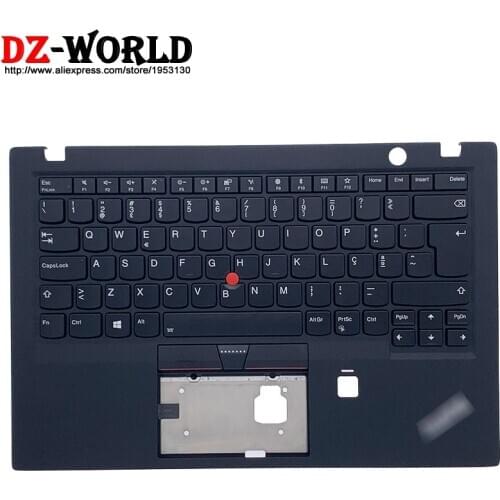 New Original Palmrest Upper Case With PT Portuguese Backlit Keyboard for Lenovo Thinkpad X1 Carbon 5th Gen Laptop C 01LX568