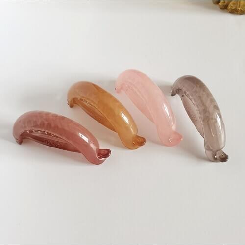 New Transparent Plastic Banana Clip Hair Claws for Women Girls Sweet Hair Clips Ponytail Holder Hairpins Hair Styling Tools