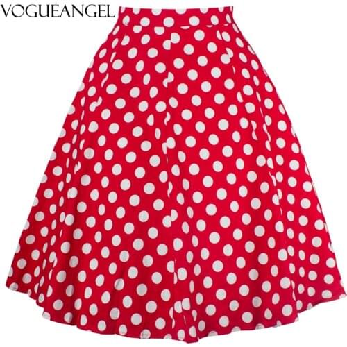 High Waist Runway Pleated Skirt Black Knee Length Cotton Skirts Retro Vintage 50s Rockabilly Swing Skirts Plus Size Skater Skirt