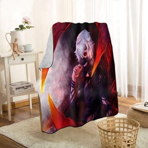 Custom Tokyo Ghouls Anime Throw Blanket Personalized Blankets On For The Sofa/Bed/Car Portable 3D Blanket For Kid Home Textiles