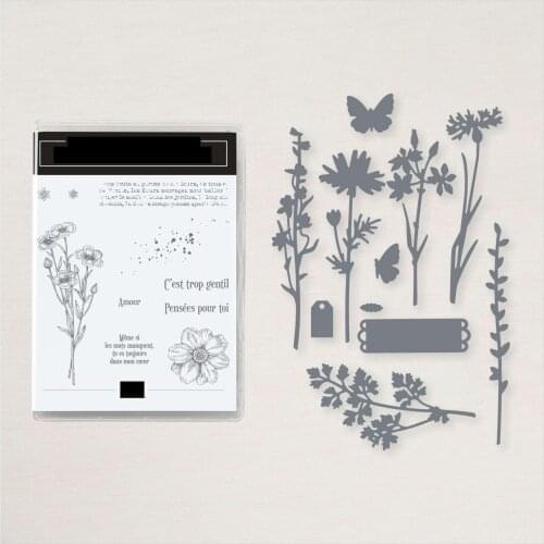 Thinking Of You Flower METAL Cutting Dies Clear Stamps Scrapbooking New Make Photo Album Card DIY Paper Embossing Supplies 2021