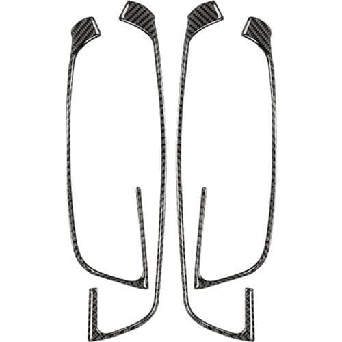 Carbon Fiber Armrest Door Handle Window Lift Switch Button Panel Frame Decal Cover Trim for - A3 V8 2015-2020(4Pcs)