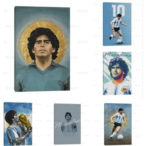 Diego Maradona Portrait Canvas Painting Football Superstar Art Poster On The Wall Home Decoration Bedroom Sport Player Picture