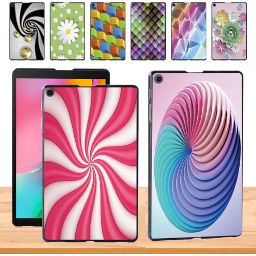 Ultra Slim Plastic Tablet Case for Samsung Galaxy Tab A 8.0 (2019) T290 T295 3D Printing Pattern Durable Hard Shell+Free Stylus