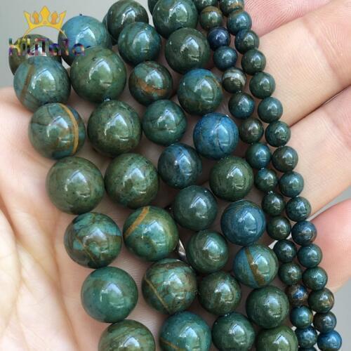 Dark Green Sea Sediment Stone Beads Round Loose Spacer Beads 15'' Strands 4/6/8/10mm For Jewelry Making DIY Bracelets Necklace