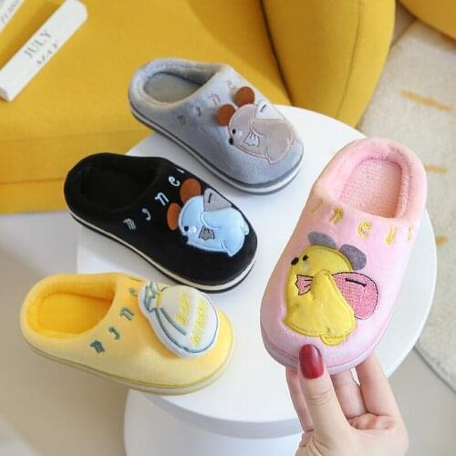 Three Dimensional Cartoon Childrens Warm Slippers The Mouse with Rice on His Back Pink Slippers for Kids