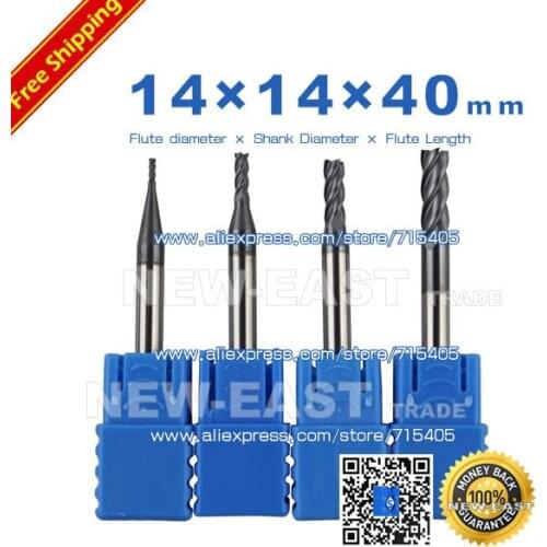 Solid carbide 14*14*40*100mm 14mm diameter 4 flutes HRC 55 CB CARBIDE for Stainless steel AlTiN