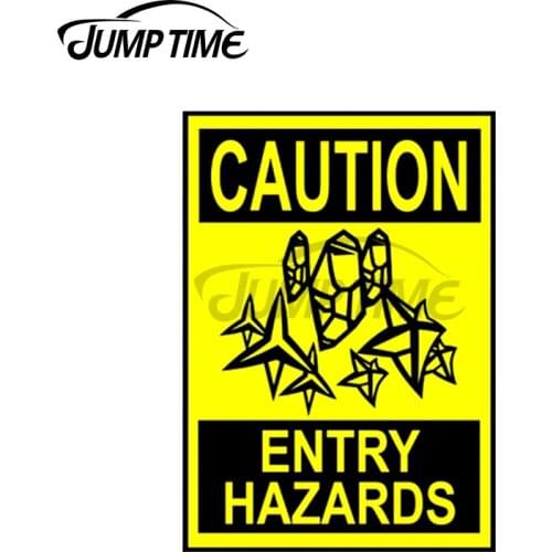 Jump Time 13 x 10.2cm For Caution Entry Hazards Car Stickers Vinyl Material Decal Personality Graphics Suitable for VAN ATV SUV