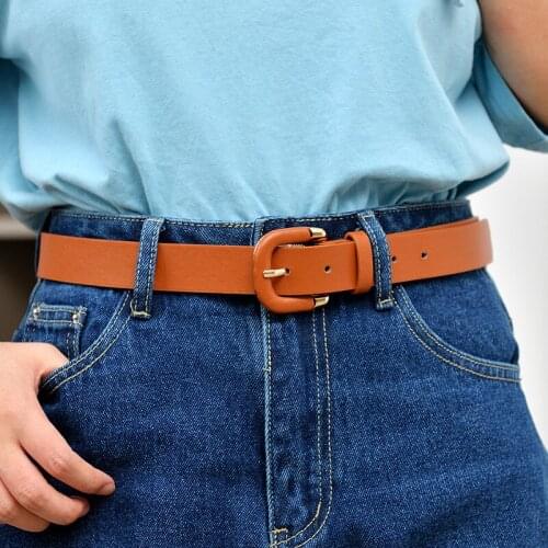 Womens Belt New Style Brown Foreskin Buckle Retro Casual Decoration Belt Female Wild Lady Belt Waist Belt For Jeans Waistband