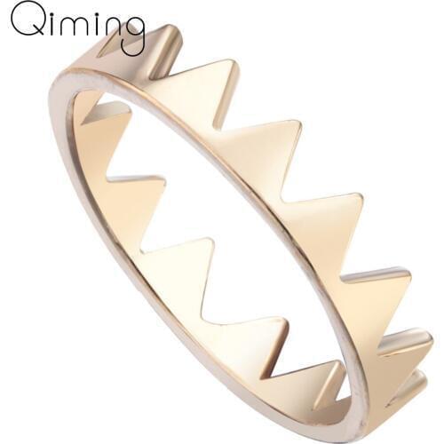 Gold Triangle Crown Rings For Women Fashion Jewelry fashion Anillos Wedding Engagement Rings Geometric Statement Ring