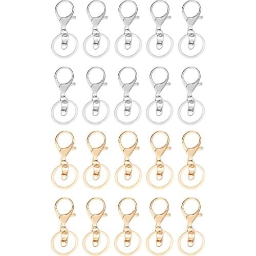 20 Pieces Lobster Clasps Snap Swivel Clips Hook for DIY Keychain Key Ring Charms