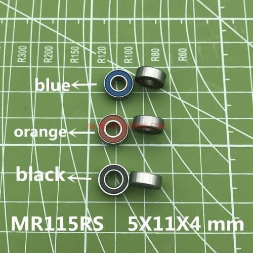 2021 Hot Sale Mr115rs Bearing Abec-3 (10pcs) 5x11x4 Mm Miniature Mr115-2rs Ball Bearings (blue Orange Black) Sealed Mr115 2rs
