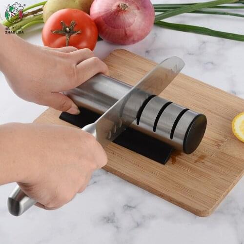 3-in-1 Cutter Sharpener for Kitchen Scissors 3-Stage Sharpening Stone Multifunction Manual Blade Sharpening Tool B88